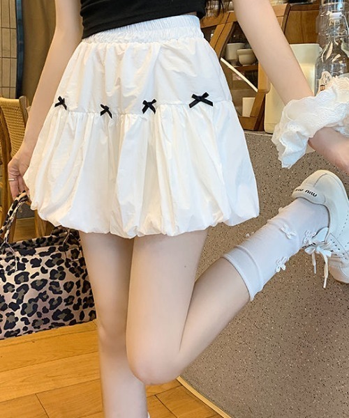 Achic（アシック） スカート ハイウエストリボン付きフリルバルーン