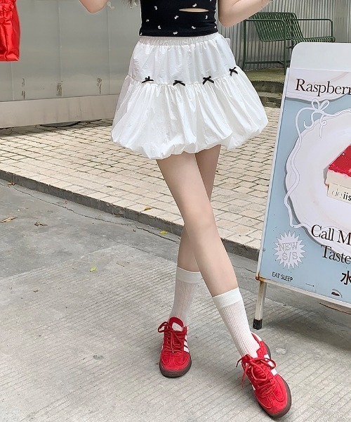 Achic（アシック） スカート ハイウエストリボン付きフリルバルーン