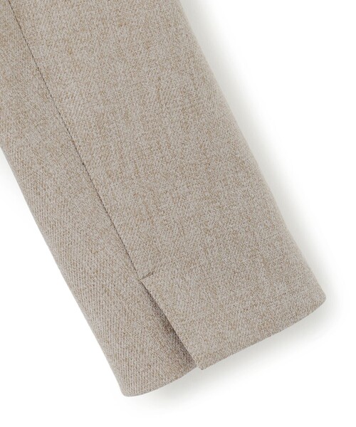 ジャケット ノーカラージャケット 「洗える」ウールライクカルゼ