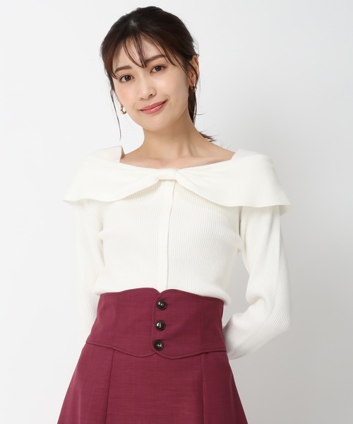 MISCH MASCH（ミッシュマッシュ） ニット セーター 2wayリボンケープ