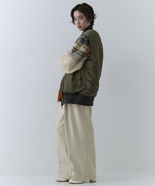 【定価5万円】STUDIOUS レザージャケット　MA-1 STUDIOUS（ステュディオス） ma1 ma-1 「STUDIOUS/ステュディオス」パ