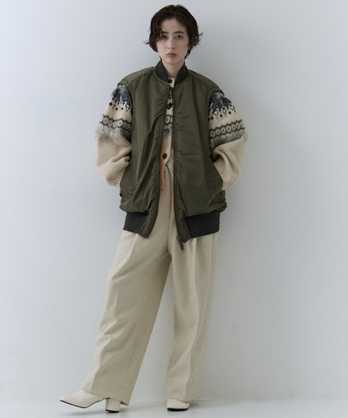 【定価5万円】STUDIOUS レザージャケット　MA-1 STUDIOUS（ステュディオス） ma1 ma-1 「STUDIOUS/ステュディオス」パ