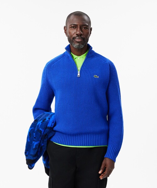 LACOSTE セーター ニット エッセンシャルハーフジップニット