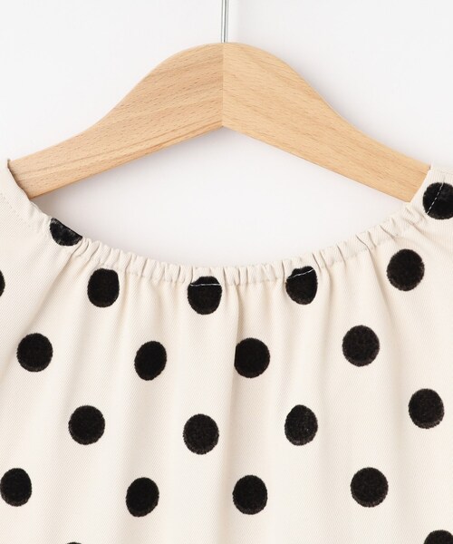 サエラ風ホワイトフロッキー水玉 ルームワンピース サエラワンピース サエラ風ホワイトフロッキー水玉 ルームワンピース