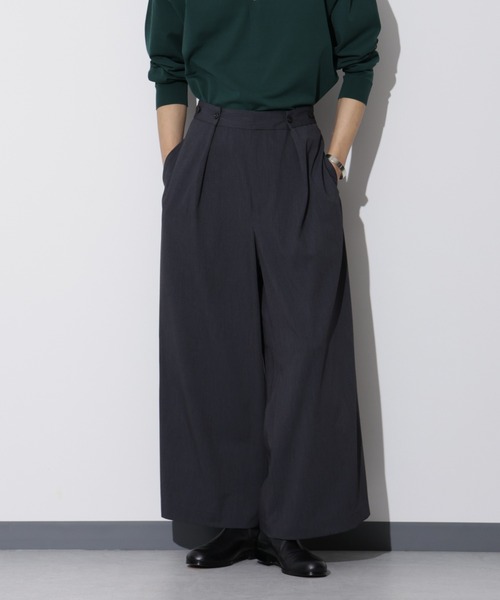 Apo（s）ture パンツ LUCAS-019/ デザインタックワイドパンツ メンズ