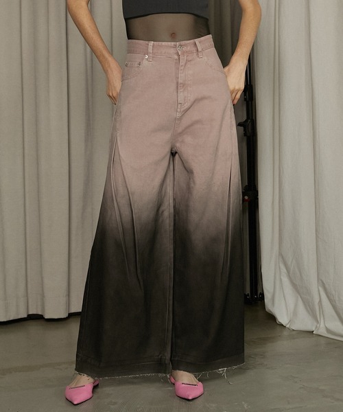 ワイドパンツ ジーンズ デニム デニムパンツ グラデーションワイドデニムパンツ / Gradient Wide Denim Pants レディースの画像