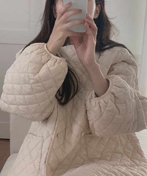 「LAUIR」 ノーカラーコート MEDIUM アイボリー レディース_画像9