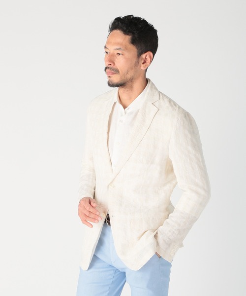 期間限定大幅値下げ　メンズビギ　ホワイトジャケット MEN'S BIGI（メンズビギ） ジャケット テーラードジャケット 市松柄