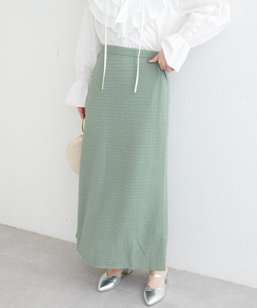 スカート 「WEB限定」osonoカットソージャガードゆるマーメイドスカート | natural couture | 02