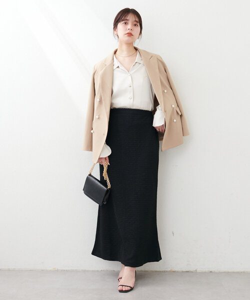 スカート 「WEB限定」osonoカットソージャガードゆるマーメイドスカート | natural couture | 01