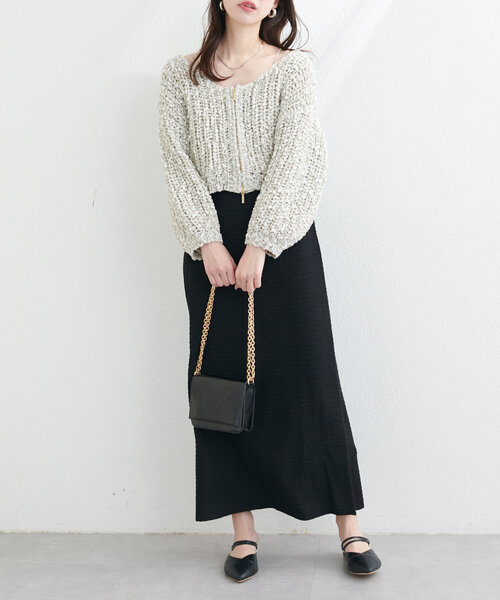 スカート 「WEB限定」osonoカットソージャガードゆるマーメイドスカート | natural couture | 05