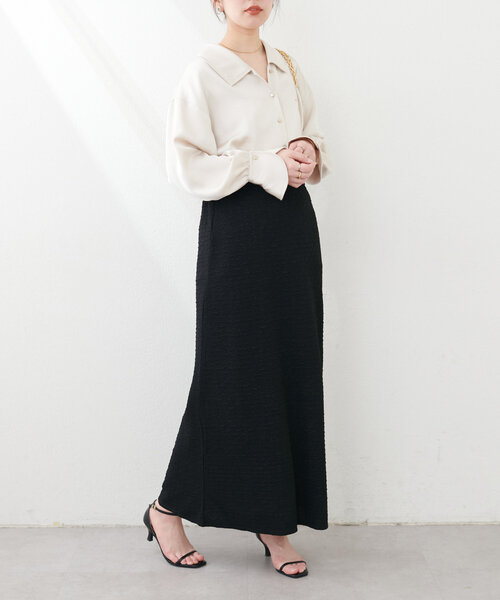 スカート 「WEB限定」osonoカットソージャガードゆるマーメイドスカート | natural couture | 11