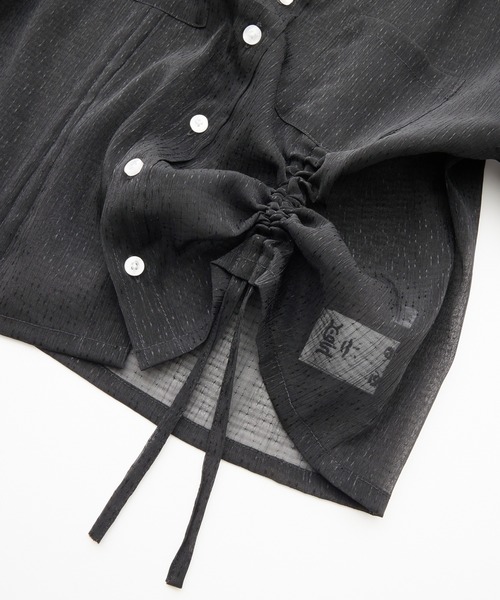 ブラウス シャツ FRONT DRAWSTRING S/S SHIRT レディース X-girl ブラウス シャツ FRONT DRAWSTRING S/S SHIRT レディース