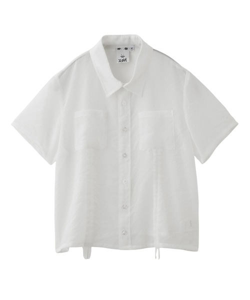 ブラウス シャツ FRONT DRAWSTRING S/S SHIRT レディース X-girl ブラウス シャツ FRONT DRAWSTRING S/S SHIRT レディース
