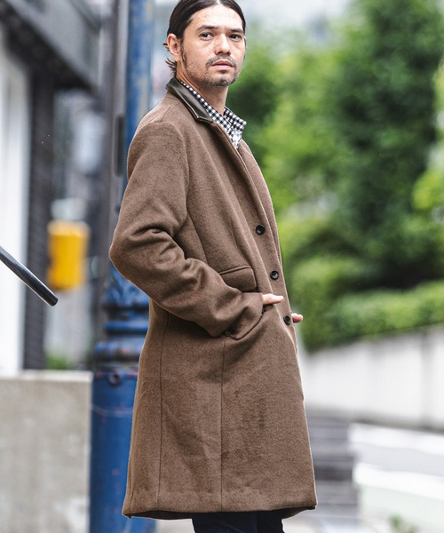 CAMBIO（カンビオ） チェスターコート L チャコール メンズ : ZOZOTOWN