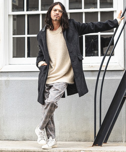 CAMBIO（カンビオ） チェスターコート L チャコール メンズ : ZOZOTOWN