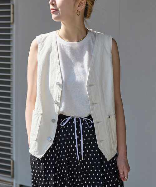 ベスト ジレ DU JOUR/デュ ジュール RIDING JEAN VEST レディース