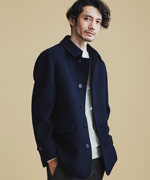 NANO universe（ナノ・ユニバース） ピーコート L ネイビー メンズ