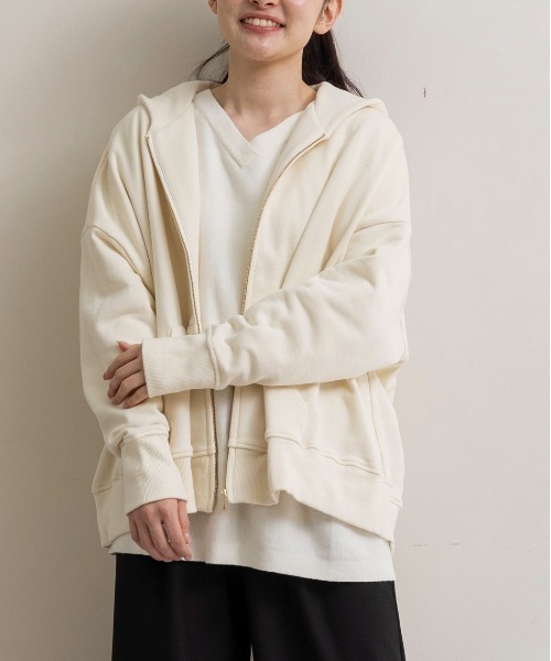 ベスト ジレ 「SETENS/セテンス」ジップアップスウェットパーカー レディース