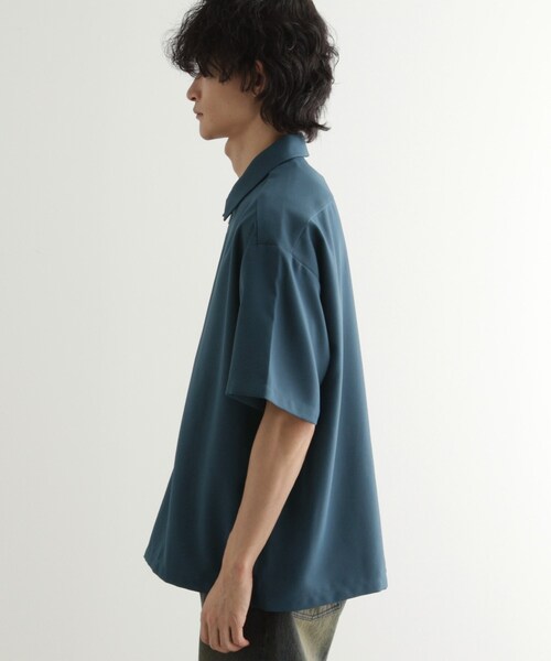 On メンズ L ハーフジップ トップス ネイビー トーキョーシャツ TOKYO SHIRTS ハーフジップニットセーター