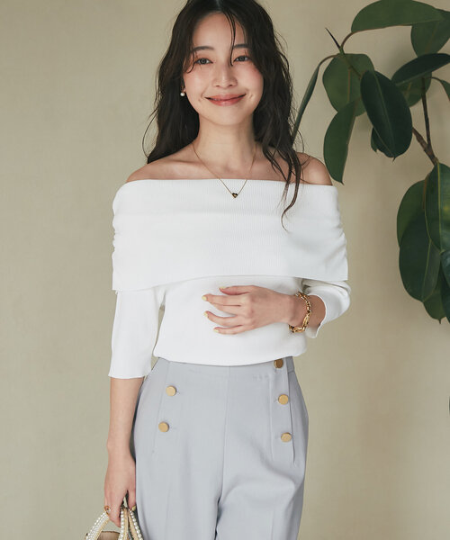ラブティックボンボン今期新品【最強愛されニット】クールタッチUVオフショルニット La boutique BonBon｜【今すぐお届け!・最強愛されニット】クール