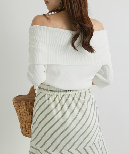 ラブティックボンボン今期新品【最強愛されニット】クールタッチUVオフショルニット La boutique BonBon｜【接触冷感・最強モテニット】クールタッチUV