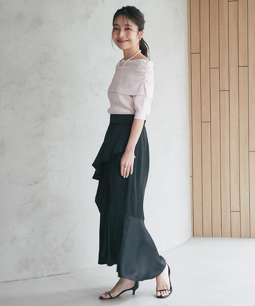 ニット セーター 「最強美人見え」クールタッチUVオフショルリブニット レディース La boutique Bonbon ニット セーター 「最強美人見え」クール