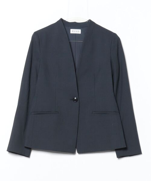 女性が喜ぶ♪ 「PLST」 PLST ノーカラージャケット レディース ネイビー M ジャケット・アウター