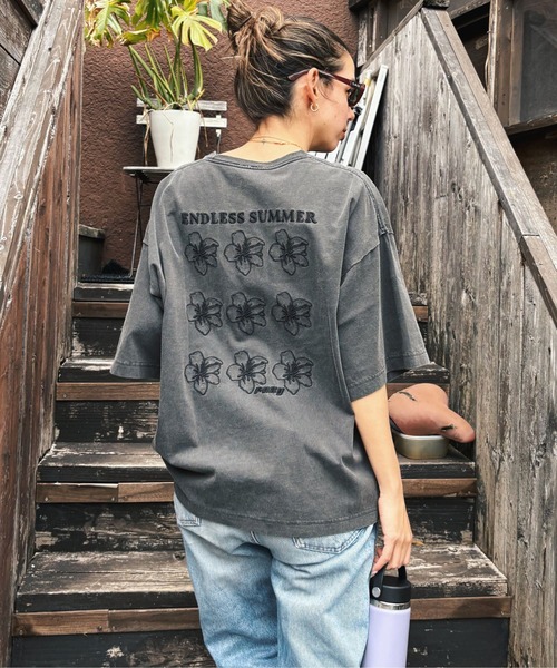 tシャツ ONE MORE/ロキシードロップショルダー半袖Tシャツ レディース ROXY tシャツ ONE MORE/ロキシードロップショルダー半袖Tシャツ