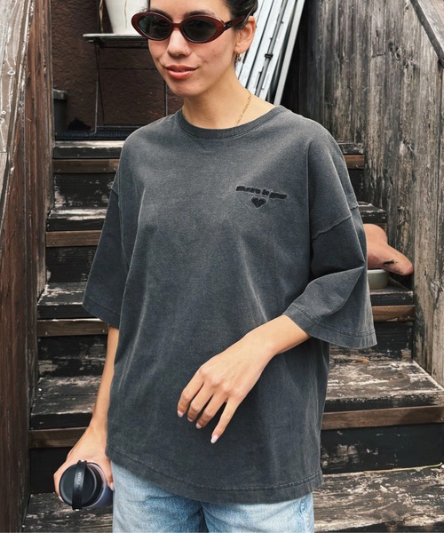 tシャツ ONE MORE/ロキシードロップショルダー半袖Tシャツ レディース ROXY tシャツ ONE MORE/ロキシードロップショルダー半袖Tシャツ