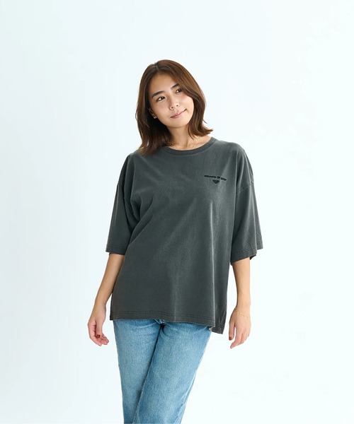 tシャツ ONE MORE/ロキシードロップショルダー半袖Tシャツ レディース ROXY tシャツ ONE MORE/ロキシードロップショルダー半袖Tシャツ