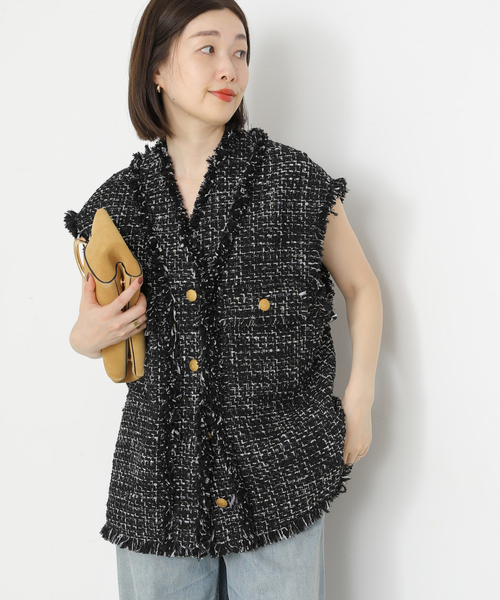 美品 JOURNAL STANDARD L'ESSAGE ツイード コート JOURNAL STANDARD L'ESSAGEツイードコート