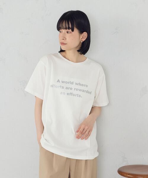 COMME CA ISM（コムサイズム） tシャツ 半袖 グリッター ロゴTシャツ 