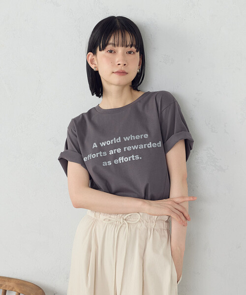 COMME CA ISM（コムサイズム） tシャツ 半袖 グリッター ロゴTシャツ 