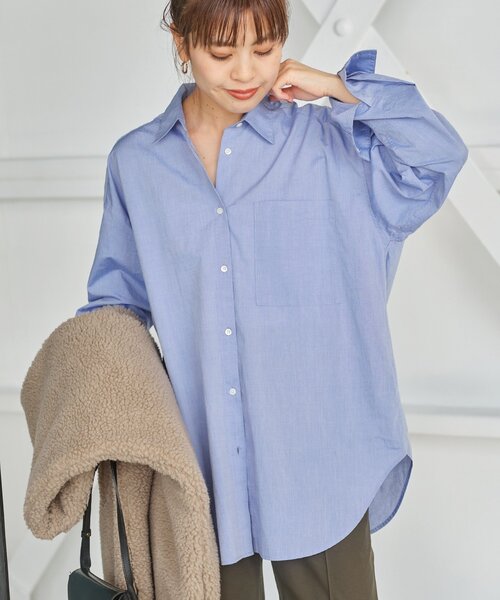 【新品】Spick & Span ブルー長袖シャツ Spick＆Span（スピック アンド スパン） 「Spick & Span」 長袖シャツ