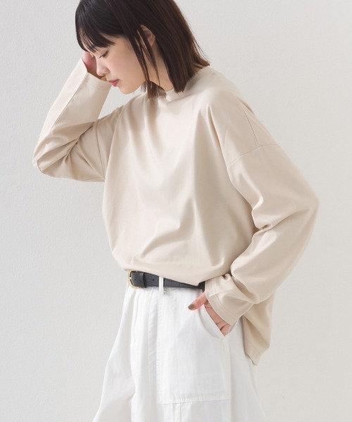 e voi tシャツ 「接触冷感」TEIJINモックネック長袖Tシャツ レディース