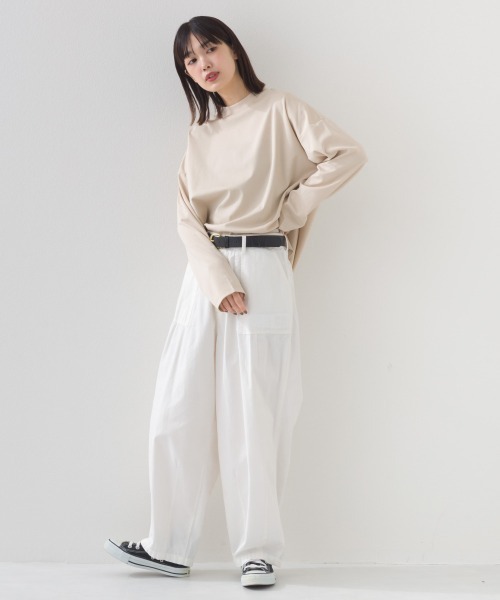 e voi tシャツ 「接触冷感」TEIJINモックネック長袖Tシャツ レディース