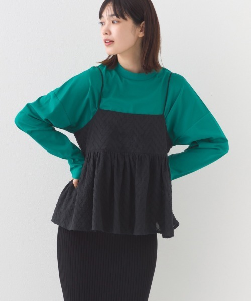e voi tシャツ 「接触冷感」TEIJINモックネック長袖Tシャツ レディース