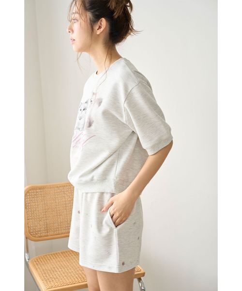 SNIDEL HOME パジャマ ルームウェア CATスウェットセットアップ