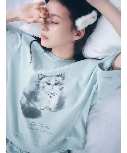 SNIDEL HOME パジャマ ルームウェア CATスウェットセットアップ