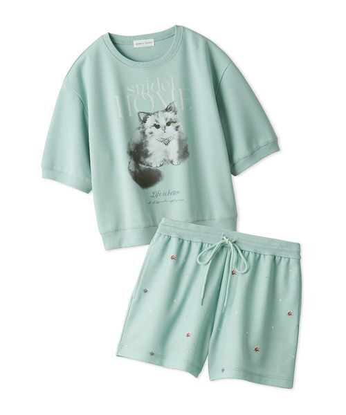 SNIDEL HOME パジャマ ルームウェア CATスウェットセットアップ