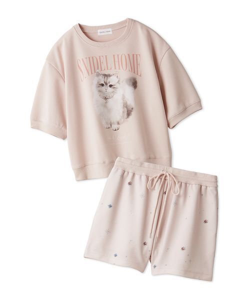 SNIDEL HOME パジャマ ルームウェア CATスウェットセットアップ
