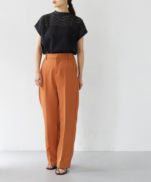 「HER CLOSET」 「SHE MO SHELLY」半袖ブラウス M ダークグリーン レディース_画像5