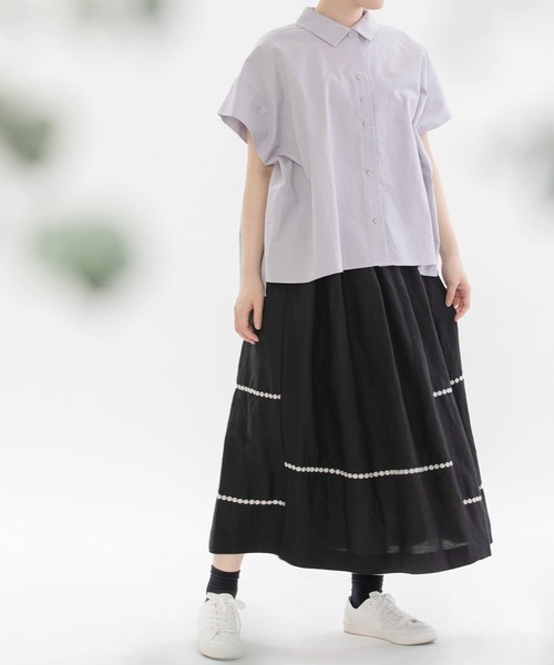 「nop de nod」 半袖シャツ 3 ブラック レディース_画像3