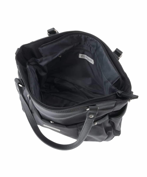 トートバッグ 「撥水/2WAY/A4収納可」サイドポケットパイピングバッグ レディースの画像