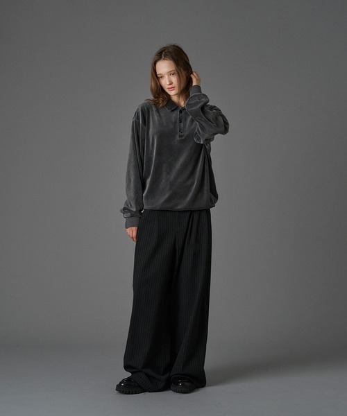 ONCILY（オンシェリー） ポロシャツ CUT VELOUR POLO SHIRT / カット