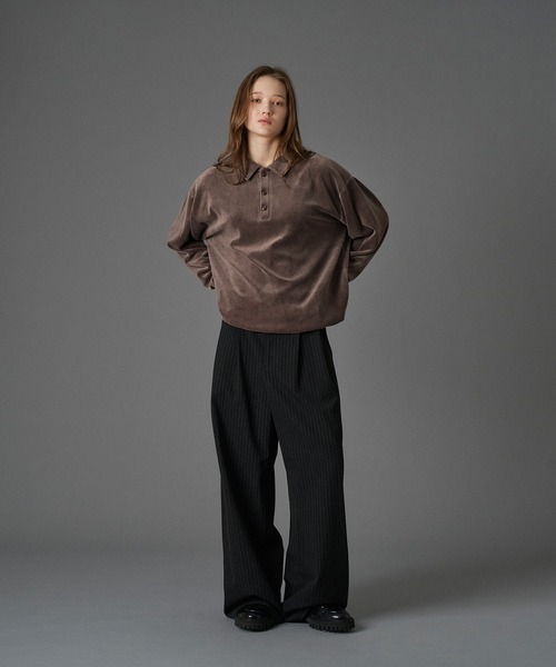ONCILY（オンシェリー） ポロシャツ CUT VELOUR POLO SHIRT / カット