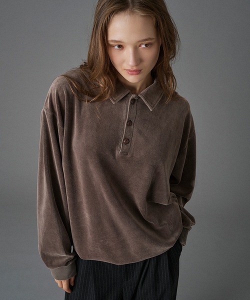 ONCILY（オンシェリー） ポロシャツ CUT VELOUR POLO SHIRT / カット