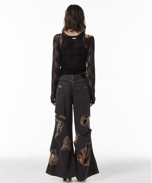 JOSE MOON（ジョゼムーン） tシャツ SLIT CUTTING LACE TOPS/スリット