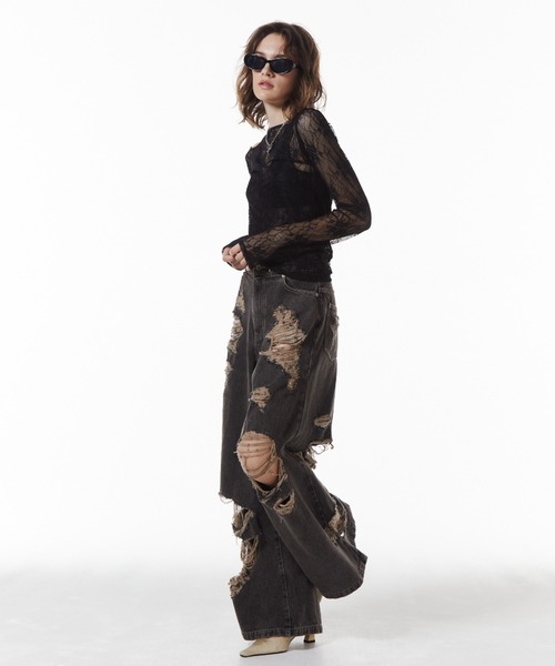 JOSE MOON(ジョゼムーン) tシャツ SLIT CUTTING LACE TOPS/スリット JOSE MOON(ジョゼムーン) tシャツ SLIT CUTTING LACE TOPS/スリット